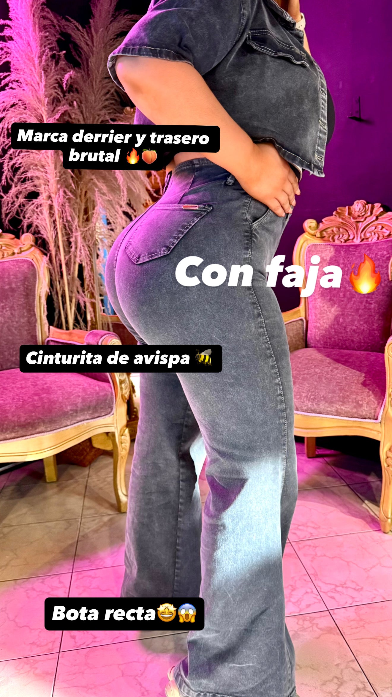 2501 JEAN BOTA RECTA CON FAJA, EFECTO CINTURA DE AVISPA CURVY