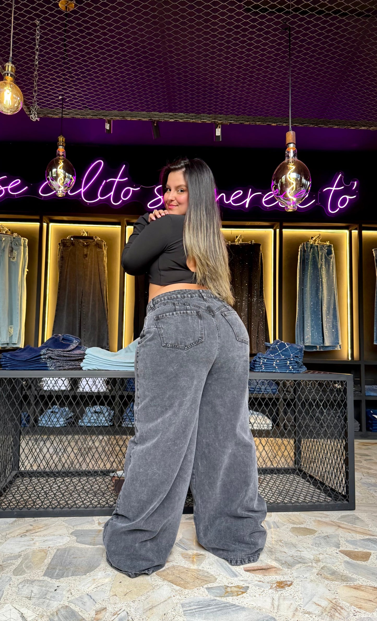 2514-JEAN CURVY ANCHO REALMENTE ANCHO EN TELA DENIM RÍGIDO