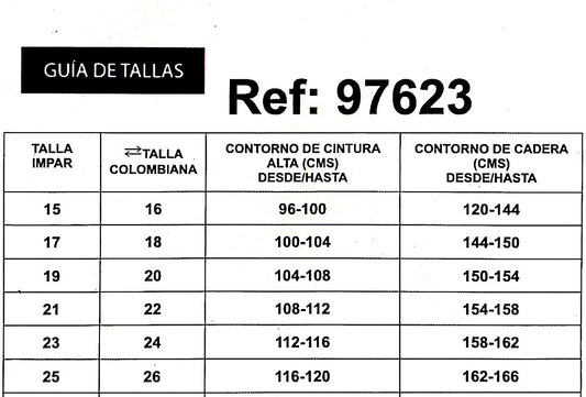 REF: 97623 RECTO EN TELA DENIM FULL STRETCH, TIRO ALTO LEVANTA COLA, CURVY Y TALLA REGULAR