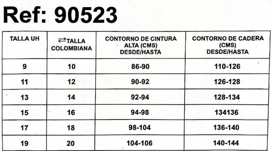 REF: 90523 SKINN CON CONTROL DE ABDOMEN Y LEVANTA COLA EN TELA DENIM STRETCH