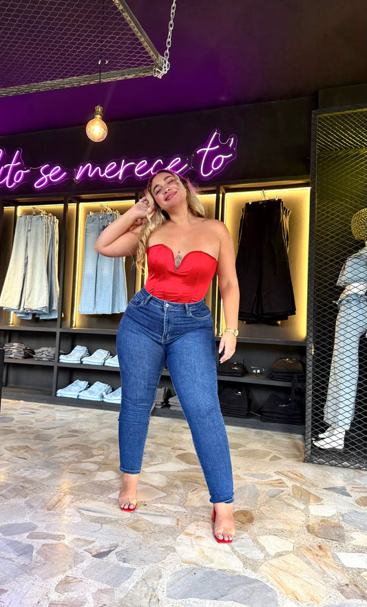 REF: ARF-1718 SKINNY CLÁSICO CURVY, TIRO ALTO EN TELA DENIM FULL STRETCH
