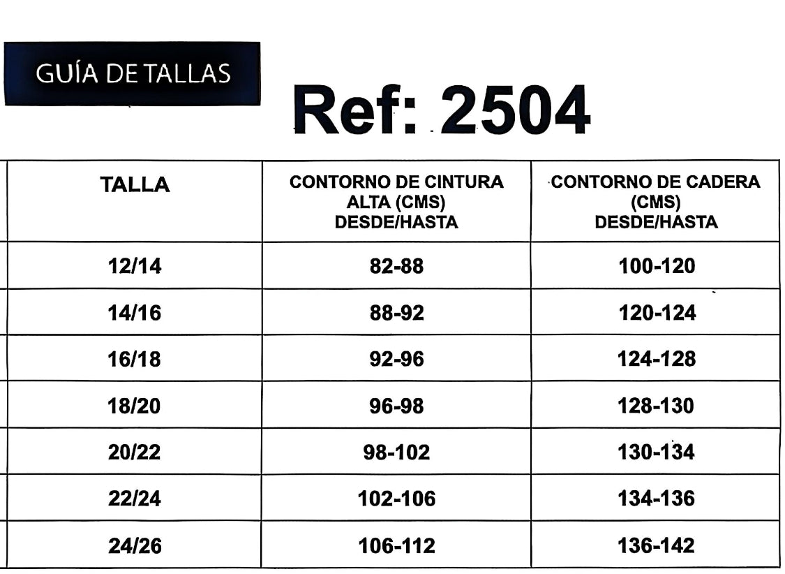 REF: 2504 CARGO ANCHO CON PINZAS LEVANTA COLA HORMA DE CORAZÓN CURVY