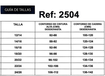 REF: 2504 CARGO ANCHO CON PINZAS LEVANTA COLA HORMA DE CORAZÓN CURVY