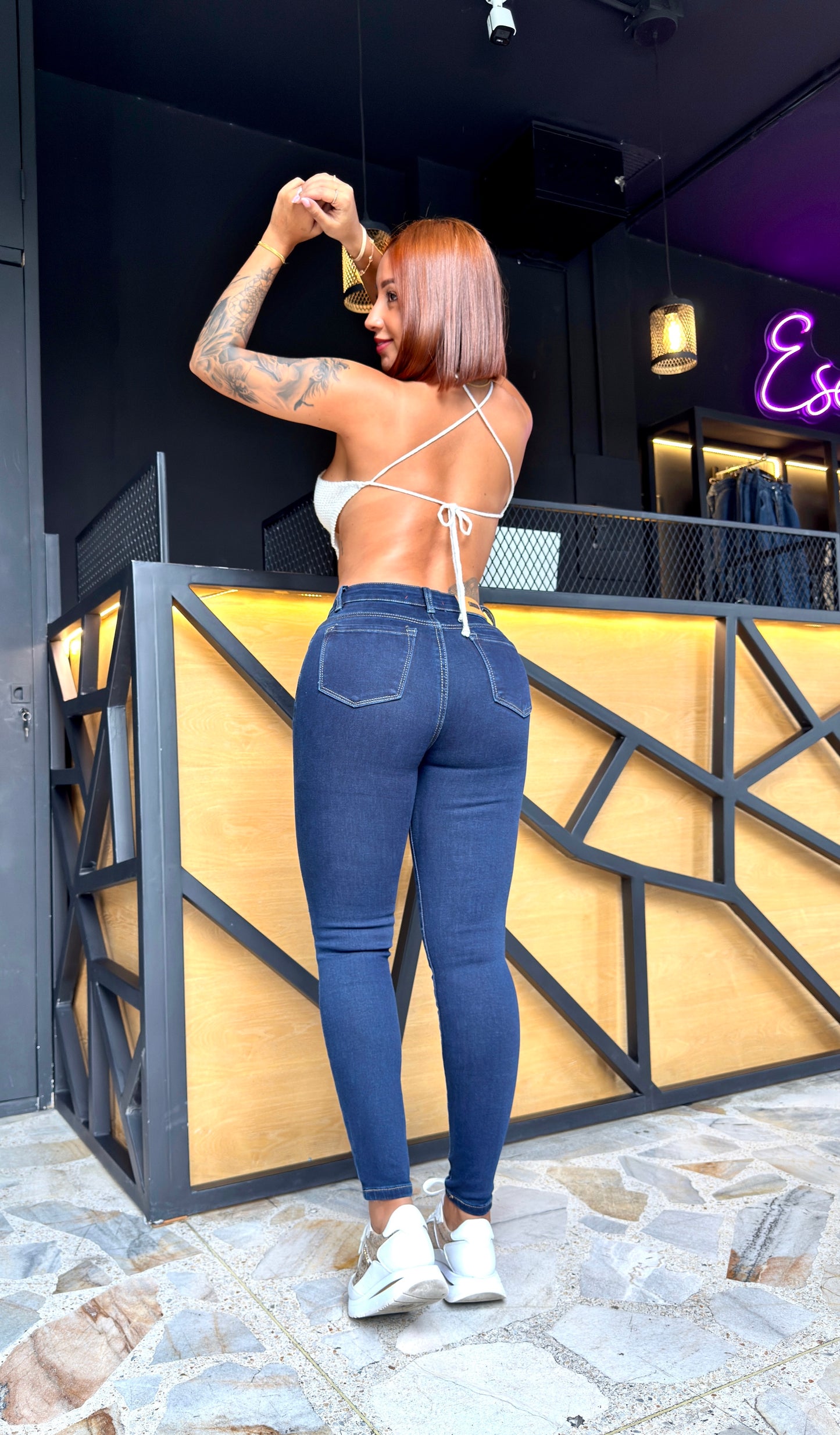 REF: 189-1954 SKINNY CLÁSICO EN TELA DENIM STRETCH, AZUL OSCURO