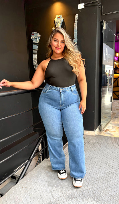 REF: 97943 RECTO CURVY TIRO ALTO, EN TELA DENIM PREMIUM FULL STRETCH
