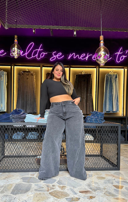 2514-JEAN CURVY ANCHO REALMENTE ANCHO EN TELA DENIM RÍGIDO