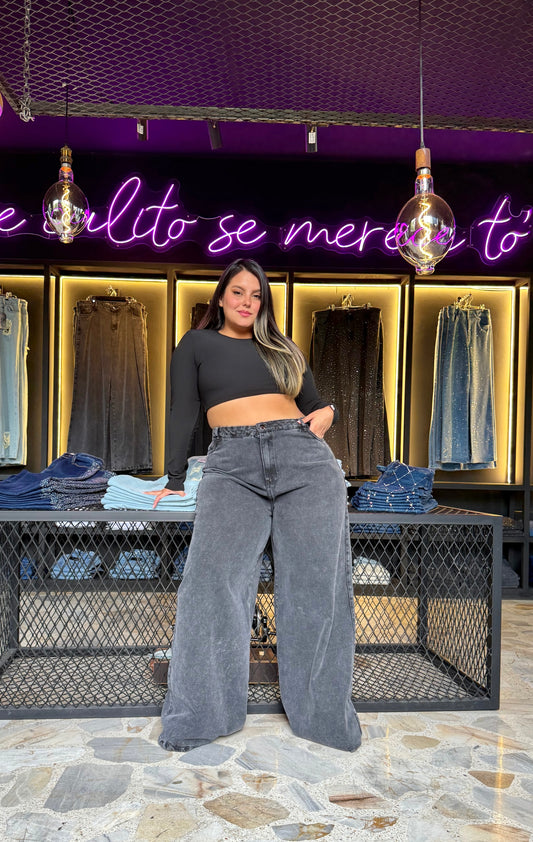 2514-JEAN CURVY ANCHO REALMENTE ANCHO EN TELA DENIM RÍGIDO