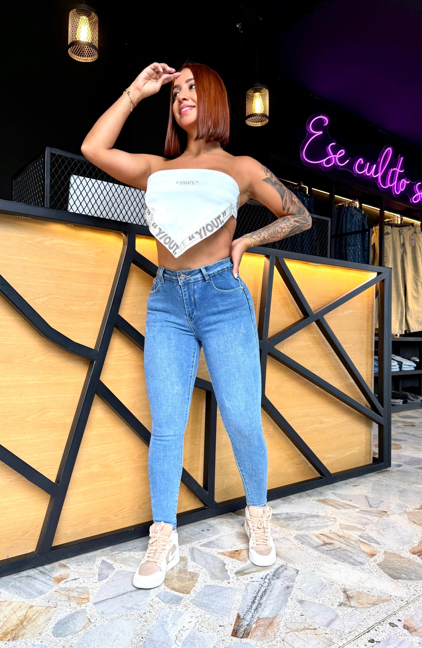 REF: 90431 SKINNY CON FAJA CONTROL DE ABDOMEN EN TELA DENIM FULL STRETCH