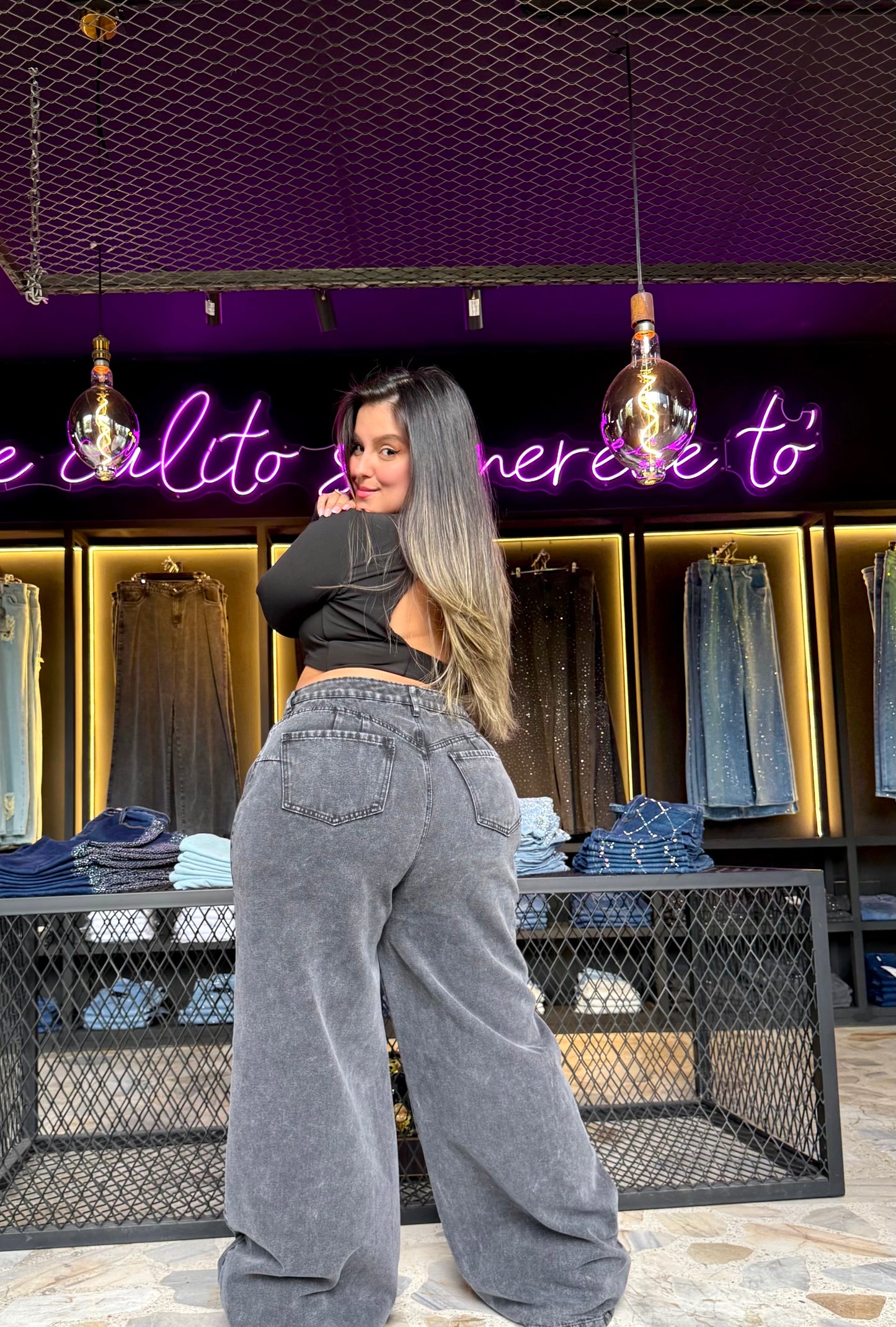 2514-JEAN CURVY ANCHO REALMENTE ANCHO EN TELA DENIM RÍGIDO