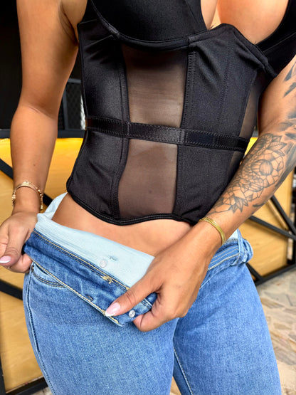 REF: 2021  SKINNY CON FAJA CONTROL DE ABDOMEN EN TELA DENIM STRETCH