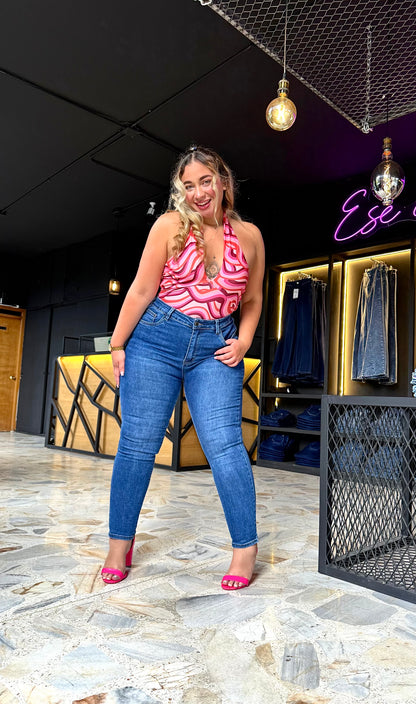 REF: ARF-1777 SKINNY CURVY TIRO ALTO LEVANTA COLA EN TELA DENIM FULL STRETCH
