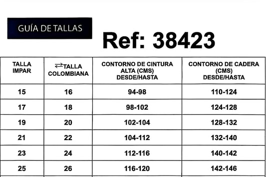 REF: 38423 SHORT CURVY TIRO ALTO EN TELA DENIM FULL STRETCH