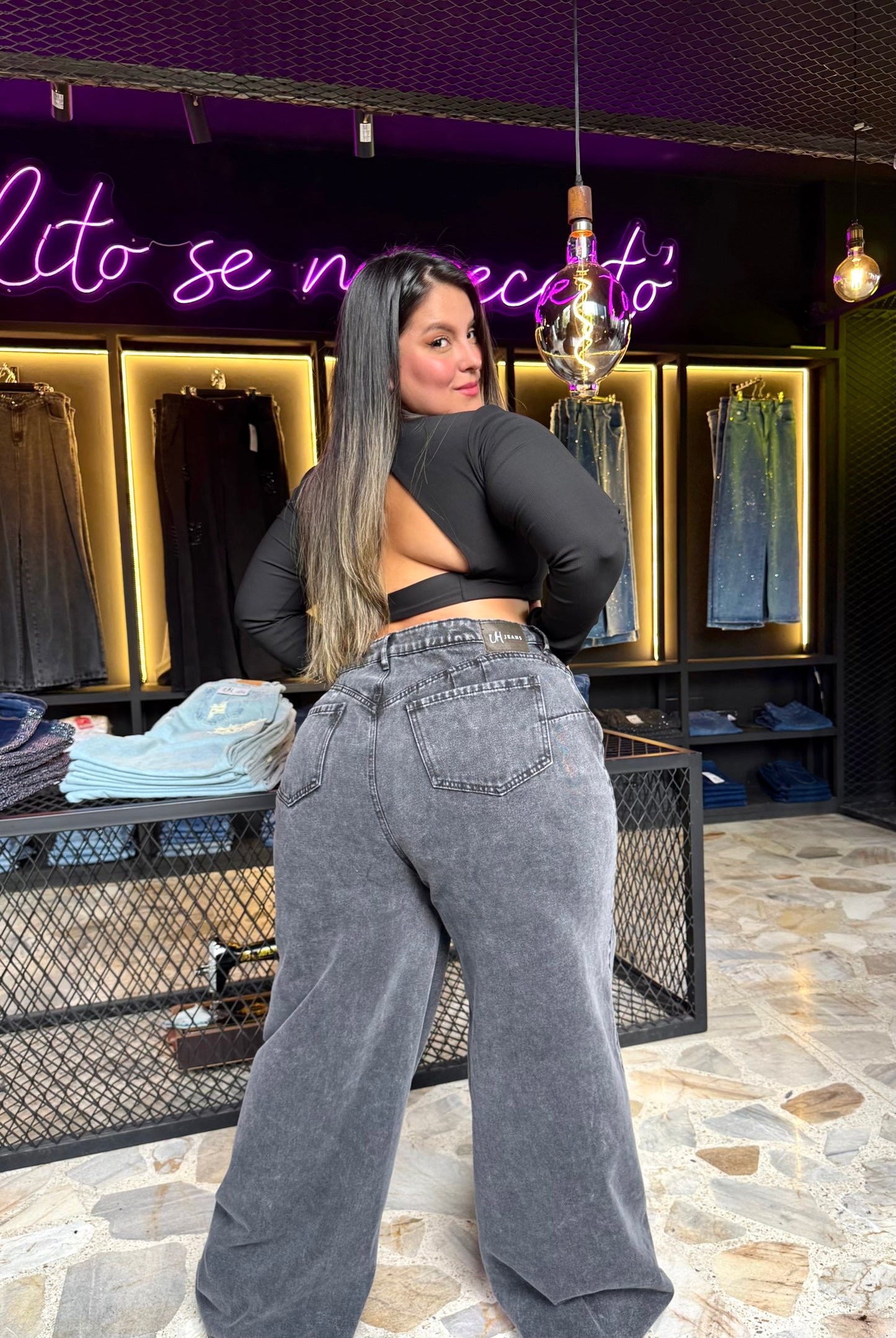 2514-JEAN CURVY ANCHO REALMENTE ANCHO EN TELA DENIM RÍGIDO