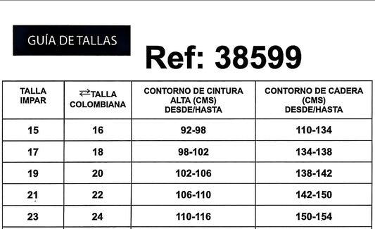 REF: 38599 BOTA RECTA CURVY TIRO ALTO EN TELA DENIM STRETCH