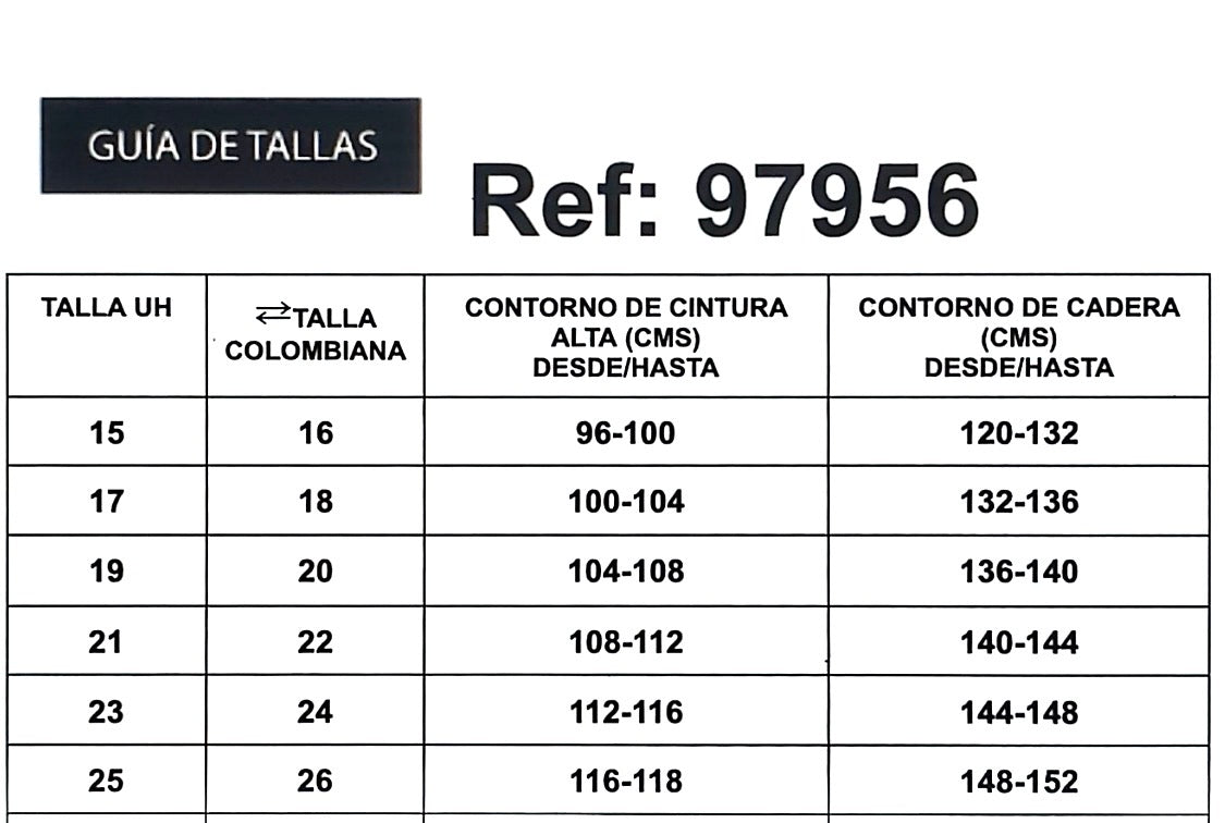 REF: 97956/97954/97950 JEAN RECTO CURVY TIRO ALTO, EN TELA DENIM FULL STRETCH COLOR NEGRO