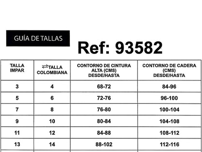 REF: 93582 MOM JEAN EN DENIM RÍGIDO, CON ENCAJE EN DESTROYER DELANTERO