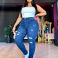 REF: 80423 SKINNY CURVY LEVANTA COLA EN TELA DENIM FULL STRETCH