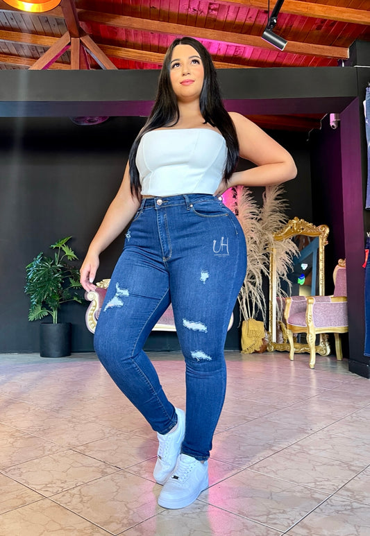 REF: 80423 SKINNY CURVY LEVANTA COLA EN TELA DENIM FULL STRETCH