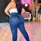 REF: 80423 SKINNY CURVY LEVANTA COLA EN TELA DENIM FULL STRETCH