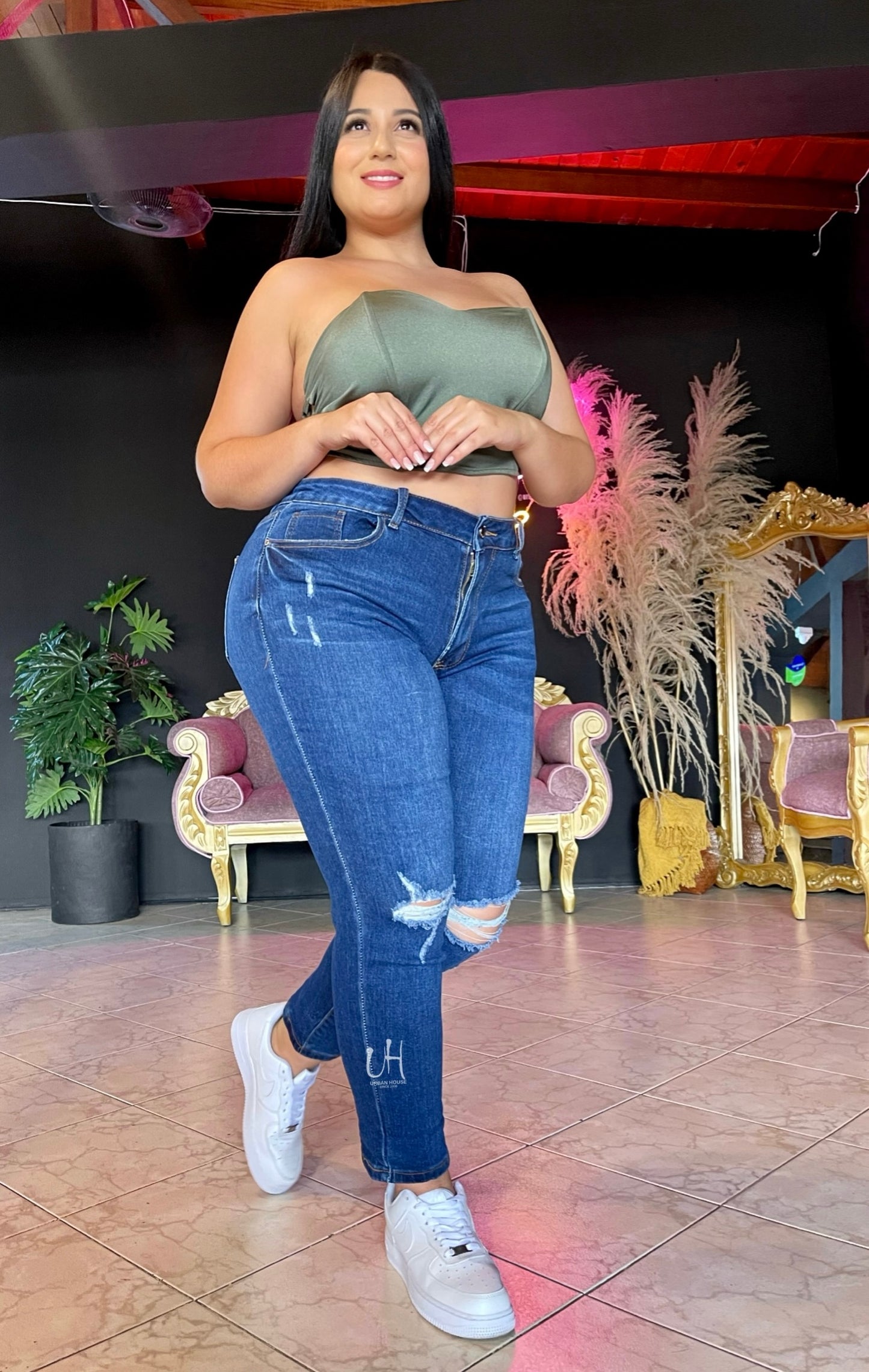 REF: 32256 MOM JEANS EN TELA DENIM FULL STRETCH