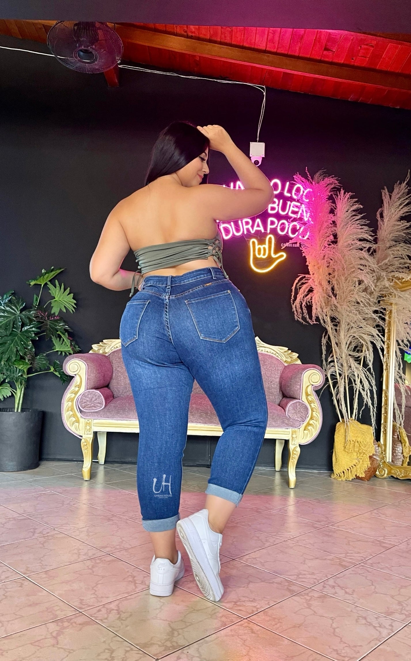 REF: 32256 MOM JEANS EN TELA DENIM FULL STRETCH