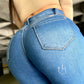 REF: 36528 SKINNY EN TELA DENIM FULL STRETCH CON FAJA CONTROL DE ABDOMEN