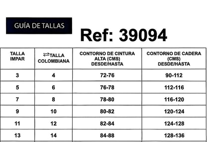 REF: 39094 ESTILO BARREL RECTO, TIRO ALTO EN TELA DENIM STRETCH