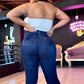 REF: 90528 SKINN CON CONTROL DE ABDOMEN Y LEVANTA COLA EN TELA DENIM STRETCH