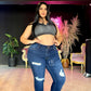 32260: MOM JEAN CURVY EN TELA DENIM FULL STRETCH LEVANTA COLA