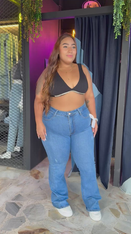 REF: 38703 CURVY RECTO TIRO ALTO, EN TELA DENIM FULL STRETCH